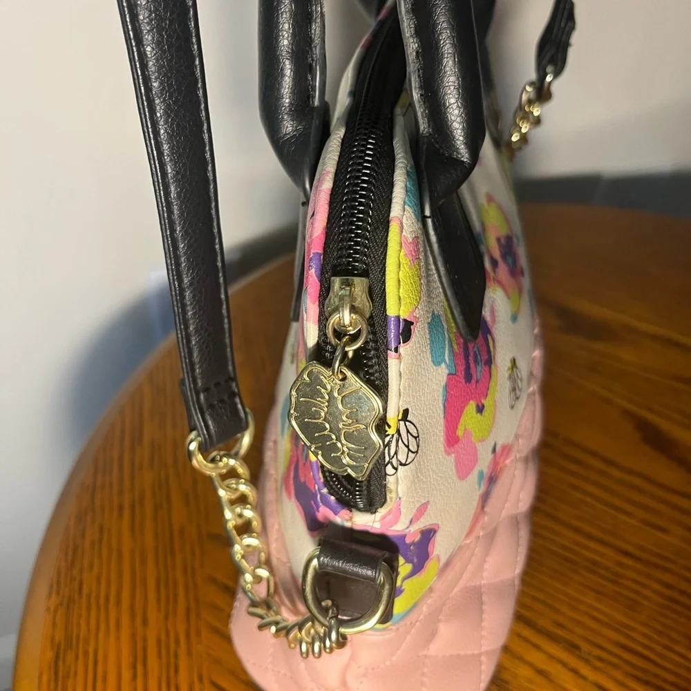 Betsey Johnson Pink Crossbody Bag with Floral Accents - Picture 3 of 9